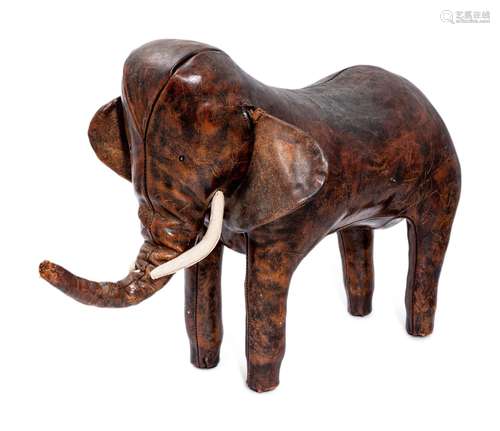 An Omersa and Co. Leather Elephant Footstool