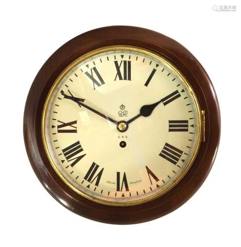 A George VI Mahogany General Post Office Wall Timepiece, sig...