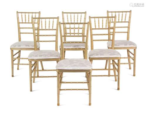 A Set of Thirteen Gold-Painted Ballroom Chairs