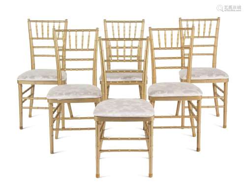 A Set of Twelve Gold-Painted Ballroom Chairs