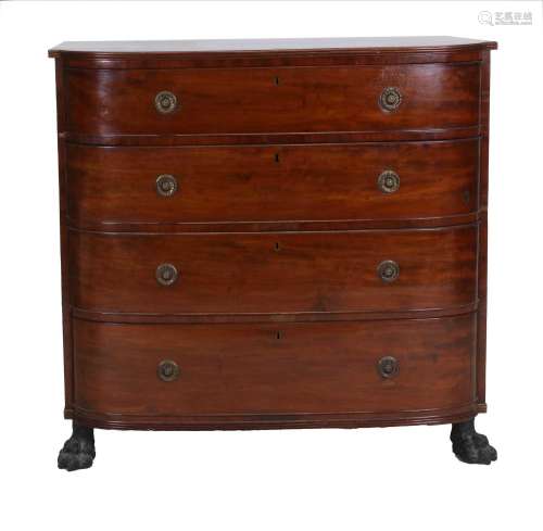 A Regency Mahogany Bowfront Chest of Drawers, early 19th cen...