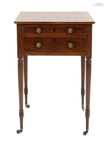 A Late George III Mahogany, Rosewood, Satinwood-Banded and B...