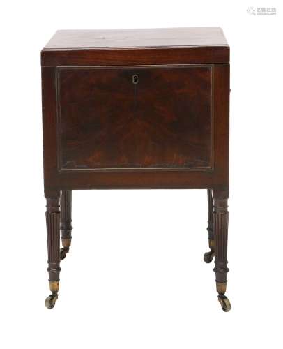 A George III Mahogany Cellaret, early 19th century, the hing...