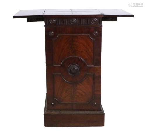 A George III Mahogany Pedestal Serving Cabinet, late 18th ce...