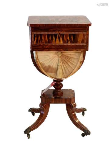 A Regency Rosewood Sewing Table, early 19th century, veneere...