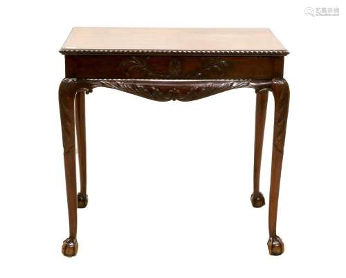A George III Style Carved Mahogany Side Table, late 19th cen...