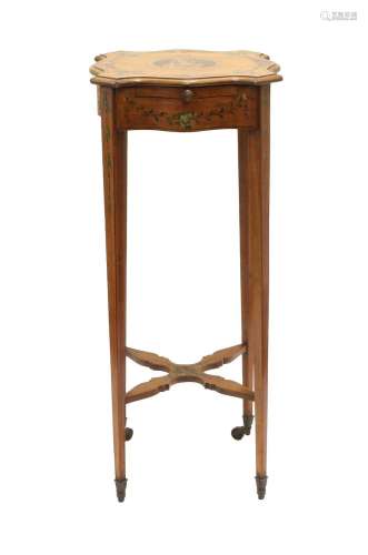 A Satinwood and Polychrome-Painted Kettle Stand, late 19th/e...