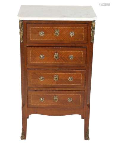 A Late 19th Century French Louis XV-Style Mahogany, Parquetr...