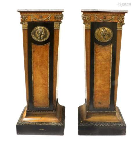 A Pair of Louis XV/Transitional-Style Kingwood, Ebony and Gi...