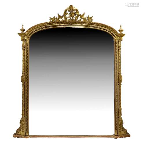 A Victorian Gilt and Gesso Overmantel Mirror, 3rd quarter 19...