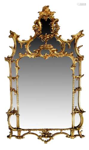 A George II-Style Carved Giltwood Pier Glass, early 19th cen...
