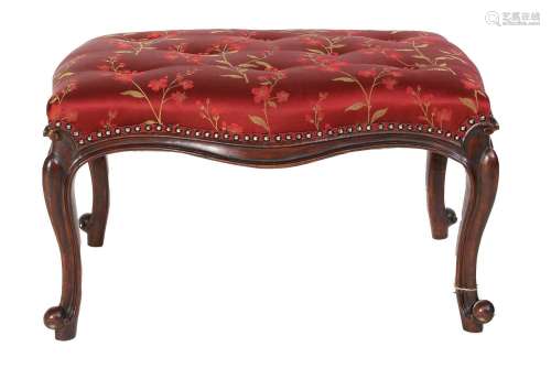 A Victorian Mahogany Dressing Stool, 2nd half 19th century, ...