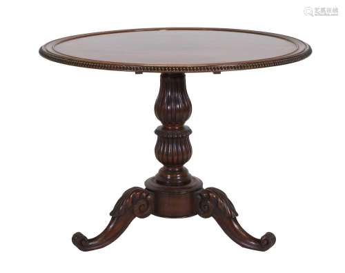 A George IV Carved Mahogany Tilt-Top Tripod Table, 2nd quart...
