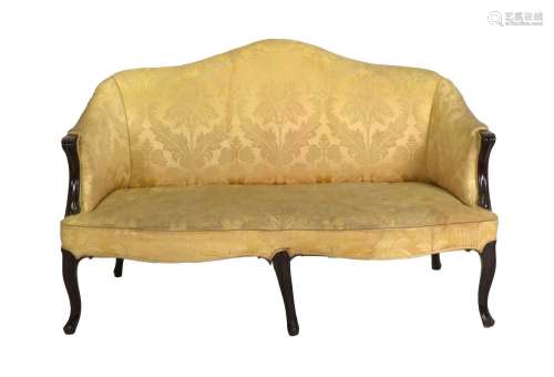 A George III Mahogany Hepplewhite Period Humpback Sofa, late...