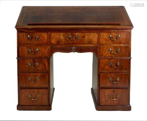 A George III Mahogany Library Desk, in the manner of Gillows...