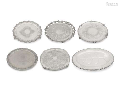 A Group of Silver-Plate Trays