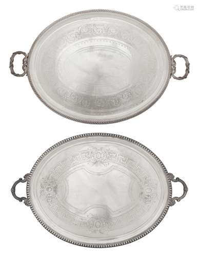 Two Victorian Silver-Plate Trays