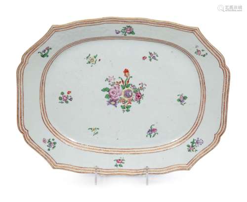 A Chinese Export Porcelain Platter and Oval Serving Bowl