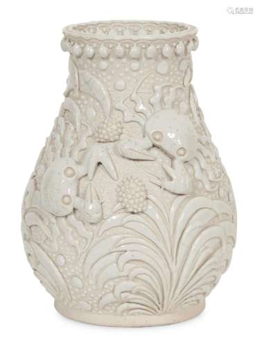 A Chinese Stippled 'Chicken Skin' Porcelain Vase