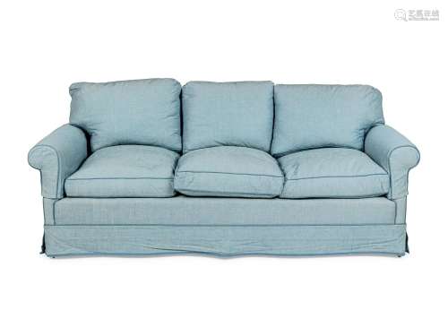 A Custom Upholstered Three-Seat Sofa