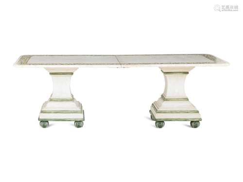 A Contemporary Painted Pedestal Dining Table