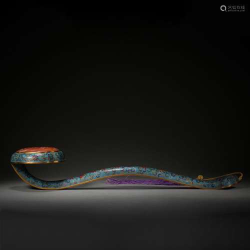 Qing Dynasty Cloisonne Agate Ruyi