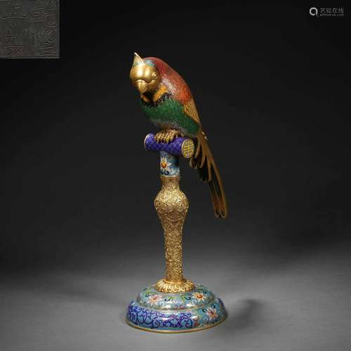 Qing Dynasty Cloisonne Parrot Ornament
