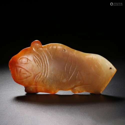 Before the Ming Dynasty Hetian Jade Tiger