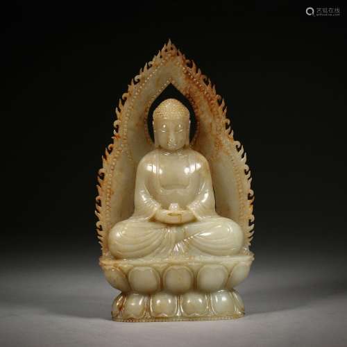 Ming Dynasty or before Hetian Jade Buddha Statue