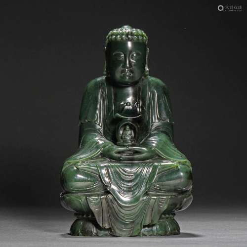 Ming Dynasty or before Hetian Jade Buddha Statue