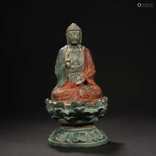 Before the Ming Dynasty,Copper Painted Buddha Statue