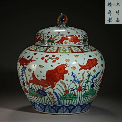 Ming Dynasty of China,Multicolored Fish Pattern Jar
