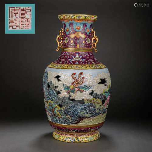 Qing Dynasty of China,Multicolored Gold-Traced Open Work Pho...