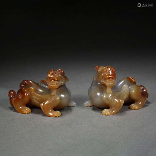 Ming Dynasty or Before,Agate Beast