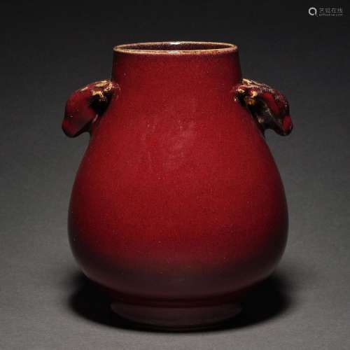 Ming Dynasty or Before,Bean Red Glaze Vessel