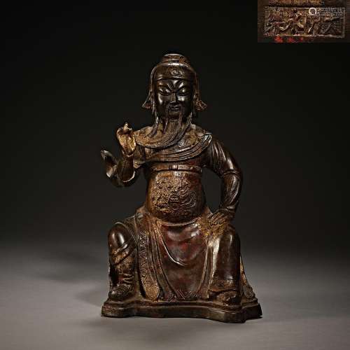 Ming Dynasty,Copper Guangong Statue