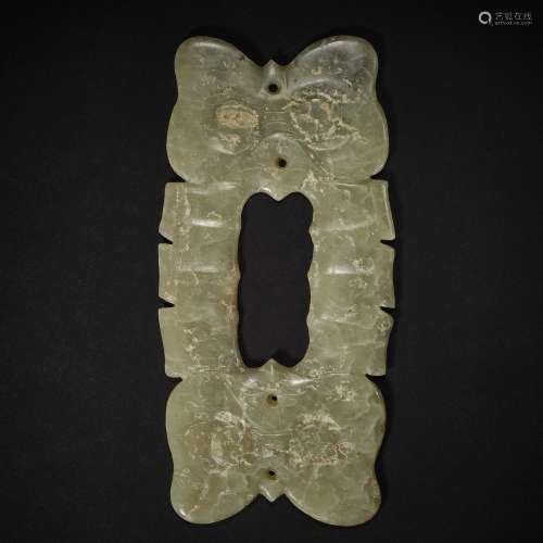 Before the Ming Dynasty,Jade Beast Face Pendant