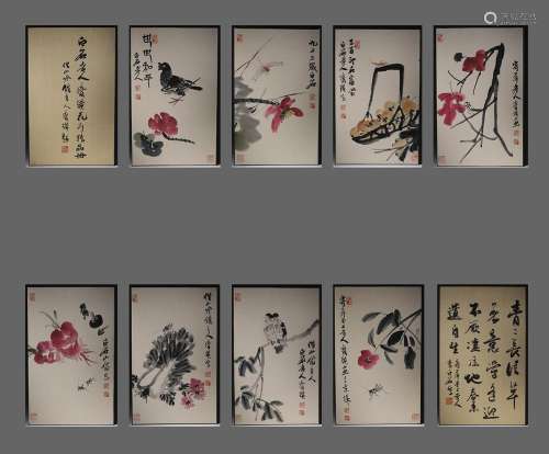 Modern Times,Qi Baishi Flower Glass and Insect Picture Colle...