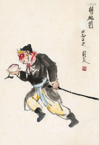 关良（1900-1986）·孙悟空 纸本设色 镜芯