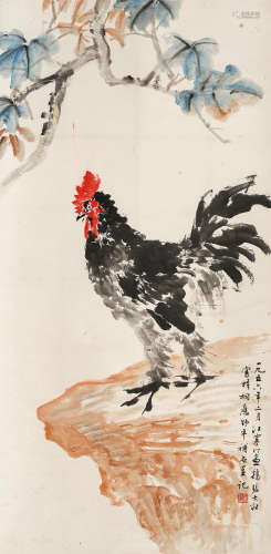 江寒汀（1903-1963）·应野平（1910-1990）·诸事大吉 纸本设色 立轴