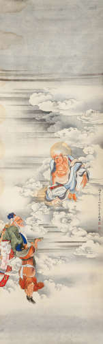 吴光宇（1908-1970）献瑞图（北京文物商店旧藏） 纸本设色 立轴