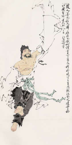 范曾（b.1938）楚人九韶舞 纸本设色 镜芯