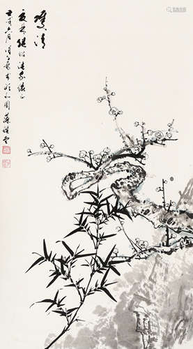 徐子鹤（1916-1999）·梅竹双清 纸本设色 镜芯