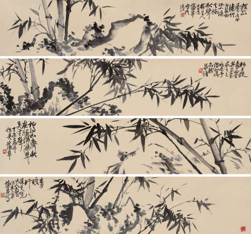 蒲华（1839-1911）·竹石图卷 纸本水墨 手卷