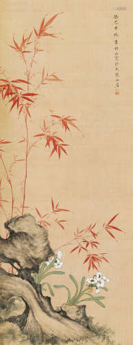李研山（1898－1961）·岁寒三友 绢本设色 立轴