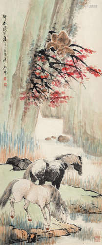 程璋（1869-1938）·马上封侯（原北京文物公司旧藏） 纸本设色 立轴