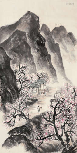 赵望云（1906-1977）·古道人家 纸本设色 镜芯