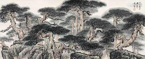 梁树年（1911-2005）·松涛图 纸本设色 镜芯