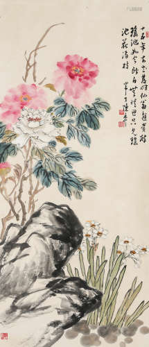 陈半丁（1876-1970）·瑶池花满枝 纸本设色 立轴