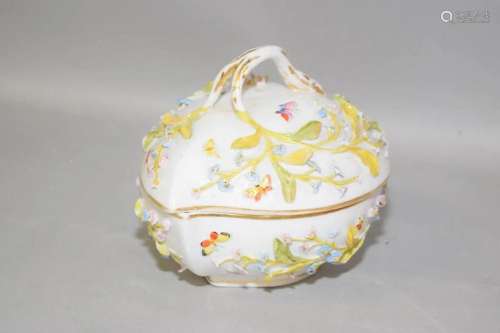 Meissen Germay Porcelain Floral Heart-Shape Box